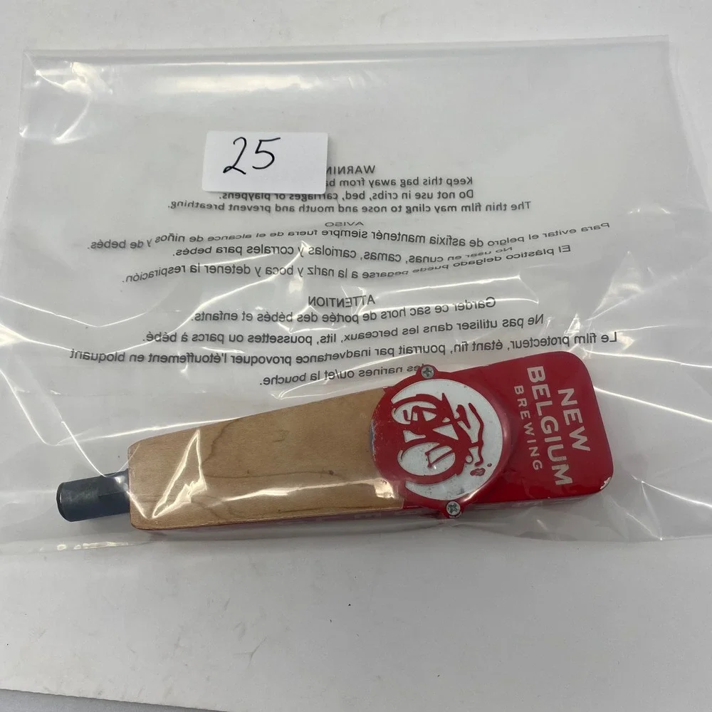 New Belgium Brewing Beer Tap Handle Red Bicycle Logo Wood Metal Craft Bar Decor
